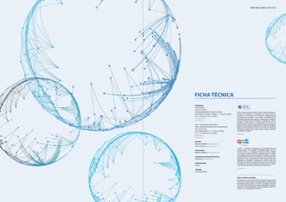 Todos os direitos reservados.
A informação contida neste Diretório não pode ser reproduzida,
no todo ou em parte, qualquer que seja o método utilizado, salvo
autorização expressa da IDC e da APDC. Os artigos e opiniões
constantes deste Diretório são da responsabilidade dos próprios
autores aos quais agradecemos a disponibilidade, empenho e
confiança na concepção deste Diretório.
Promoção
IDC Portugal
NIPC: 507 510 453
Centro Empresarial Torres de Lisboa
Rua Tomás da Fonseca, Torre G - 1º 1600-209 Lisboa
Tel.: 21 723 0622 Fax: 21 723 0675
portugal@idc.com
www.idc.com
APDC - Associação Portuguesa
para o Desenvolvimento das Comunicações
NIPC: 501 607 749
Rua Tomás Ribeiro, 41 - 8º 1050-225 Lisboa
Tel.: 21 312 9670 Fax: 21 312 9688
geral@apdc.pt
www.apdc.pt
Revisão
Bibiana Coimbra | bcoimbra@idc.com
Carla Santos | csantos@idc.com
Publicidade
Bibiana Coimbra | bcoimbra@idc.com
Concepção e Produção Gráfica
Finepaper | info@finepaper.pt
Periodicidade
Anual
Tiragem
5.000 exemplares
A IDC é a empresa líder mundial na área de“market intelligence”,
serviços de consultoria e organização de eventos para os
mercados das Tecnologias de Informação, Telecomunicações
e Eletrónica de Consumo. A IDC ajuda os profissionais de
Tecnologias de Informação, decisores empresariais e investidores
a tomarem decisões sobre tecnologia e estratégias de negócio
baseadas em fatos. Mais de 1.100 analistas da IDC em 110
países fornecem conhecimento profundo sobre oportunidades,
tendências tecnológicas e evolução dos mercados a nível global,
regional e local. Há mais de 50 anos que a IDC tem fornecido
informação estratégica para ajudar os seus clientes a atingirem
os objetivos de negócio.
www.idc.pt
A APDC – Associação Portuguesa para o Desenvolvimento das
Comunicações é uma instituição de utilidade pública sem fins
lucrativos. Desde a sua criação, em 1984, tem vindo a reforçar-
se e é hoje um projeto associativo consolidado das TIC e Media.
A Associação assume-se como a plataforma de debate, reflexão e
de potenciação da indústria que representa, que é cada vez mais
horizontal e crítica e se assume como motor de desenvolvimento
sustentado da Sociedade e da Economia. A APDC é hoje uma
referência não apenas nas comunicações, nas TI e nos media, mas
no panorama nacional, tornando-se incontornável nos grandes
momentos em que se discute o presente e o futuro do País.
www.apdc.pt
ficha Técnica
diretório global das tic | 3
 