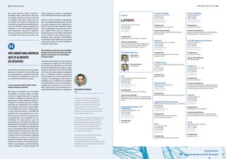 diretório global das tic | 69
www.facebook.com/IDC.Portugal
www.idc.com
Lenovo Portugal
Rua Afonso Praça 30, 7 Piso
1495-061 Lisboa
Tel: 211 214 972
mcoelho@lenovo.com
www.lenovo.com/pt
Atividades Base
Equipamento de TI; Serviços de TI
Soluções Disponibilizadas
Big Data & Analytics; Data Center Infraestructure;
Mobile & Wireless
Lexmark
Alameda Fernão Lopes, 16, 8º Andar
1495-136 Algés
Tel: 214 200 360
marketing@lexmark.pt
www.lexmark.pt
Atividades Base
Electrónica; Equipamento de Comunicação;
Equipamento de TI
LG Electronics
Quinta da Fonte, Edifício D.Amélia, Rua Vítor Câmara,
nº 2, Piso 2
2770-229 Oeiras
Tel: 211 202 200
www.lge.com
Atividades Base
Equipamento de TI
Life Emotions
TagusPark, Núcleo Central nº332
2740-122 Lisboa
info@life-emotions.pt
www.life-emotions.pt
Atividades Base
Electrónica; Equipamento de Comunicação; Serviços de TI
LightSand Communications
Edificio Península, Praça do Bom Sucesso, 127 - office 203
4150-146 Porto
Tel: 224 086 505
info@uniservicedata.com
www.lightsand.com
Atividades Base
Equipamento de Comunicação; Serviços
de Comunicações; Serviços de TI
lincis
Av. Sr. Paciência n.36B
4705-448 Braga
Tel: 253 048 850
info@lincis.com
www.lincis.com
Atividades Base
Equipamento de TI; Serviços de TI; Software
Link Consulting
Av Duque de Ávila 23
1000-138 Lisboa
Tel: 213 100 031
info@linkconsulting.com
www.linkconsulting.com
Atividades Base
Serviços de TI; Software
Soluções Disponibilizadas
Big Data & Analytics; Business Process Management;
Risk Management & Compliance; Security
Link Management Solutions
Avª Duque de Ávila, 23
1000-138 Lisboa
Tel: 213 100 145
info@linkconsulting.com
www.linkconsulting.com
Atividades Base
Serviços de TI; Software
Soluções Disponibilizadas
ERP & Business Apps
Linkare TI
Av. 5 de outubro nº 77 1º esq
1050-049 Lisboa
Tel: 213 590 623
info@linkare.com
www.linkare.com
Atividades Base
Serviços de TI; Software
Soluções Disponibilizadas
Business Process Management; Content Management;
Data Management & Integration; ERP & Business Apps;
IT Outsourcing; Open Source & Linux; Security
Linkcom
Av. Duque d’Ávila, 23
1000-138 Lisboa
Tel: 213 100 046
info@linkcom.pt
www.linkcom.pt
Atividades Base
Equipamento de TI; Serviços de TI
Soluções Disponibilizadas
Cloud Computing (IaaS); Cloud Computing (PaaS);
Data Center Infraestructure; IT Outsourcing; Security
Liscic
Rua Professor Santos Lucas, 29 A
1500-511 Lisboa
Tel: 217 100 650
geral@liscic.pt
www.liscic.pt
Atividades Base
Equipamento de TI
LCG
Polo Tecnológico de Lisboa, Estrada do Paço
do Lumiar EE3-218
1600-546 Lisboa
Tel: 217 101 633
isabel.varela@lisboncg.com
www.lisboncg.com
Atividades Base
Recursos Humanos; Serviços de TI; Software
Soluções Disponibilizadas
Big Data & Analytics; Business Process Management;
ERP & Business Apps; IT Outsourcing; Marketing Digital
e CRM
Leadership Business
Consulting
Avenida da Liberdade, 190 - 5º B
1250-147 Lisboa
Tel: 213 581 060
geral@leadership-bc.com
www.leadership-bc.com
Atividades Base
Serviços de TI
Layer8
Av. D. João II Lote 1.06.2.1A, 602
1990-095 Lisboa
Tel: 218 248 480
info@layer8.pt
www.layer8.pt
Atividades Base
Equipamentos de TI; Serviços de TI; Software
Soluções Disponibilizadas
Data Center Infraestructure; Data Management &
Integration; IT Outsourcing; Mobile & Wireless;
Risk Management & Compliance; Security
Principais gestores
Jorge Duarte
Administrador
Fernando Cardoso
Administrador
68 | PUBLIREPORTAGEm
dos nossos parceiros, onde se incluem a
AlienVault, Arbor, Check Point, Cyber Ark,
F5, Fortinet, Splunk ou Swivel; a área de
“Consulting”, onde damos apoio aos nos-
sos clientes em projectos de definição de
normativos de segurança, desenhamos pro-
cessos ou auditamos sistemas, aplicações ou
hardware; e a área de “Managed Services”,
onde suportamos e gerimos as infraestru-
turas de segurança de informação dos nos-
sos clientes. Estas foram as três áreas com
Com mais de 15 anos dedicados em
exclusivo à Segurança da Informação
participou em inúmeros projectos de
auditoria e consultoria de Sistemas de
Informação em clientes nacionais e
multinacionais dos mais variados sectores
(financeiro, telecomunicações, indústria,
administração pública, etc.).
O facto de ter uma sólida formação técnica
nas áreas em questão e, em simultâneo,
dos procedimentos e melhores práticas
do sector (CobiT, ISO 2700x, PCI-DSS, etc.),
tem permitido uma visão pragmática
dos riscos e da enumeração/priorização
da mitigação dos mesmos.
Tem formação em Gestão pelo Instituto
Superior de Economia e Gestão
da Universidade Técnica de Lisboa
eéCertifedInformationSystemsAuditor(CISA)
pela Information Systems Audit and Control
Association (ISACA).
Fernando Cardoso
CTO
Nóssomosumaempresa
que se alimenta
de desafios.
que iniciámos a operação. No ano passado,
pusemos em prática um sonho antigo que
se consubstanciou na criação de uma área
de “Research & Development”, onde esta-
mos a desenvolver produtos próprios.
E essa nova área já deu frutos? Já têm
alguns produtos próprios?
Nós somos uma empresa que se alimenta
de desafios e esta área surgiu no segui-
mento do desenvolvimento de algumas
soluções à medida para clientes que nos
apresentaram alguns desafios específicos.
Chegámos à conclusão que essas soluções
poderiam ser interessantes num contexto
mais alargado e que outros clientes pode-
riam beneficiar das mesmas. Assim nasceu
o nosso primeiro produto, o SECURE8. Na
realidade não é um produto per si, no sen-
tido em que se trata de um serviço que é
complementado com tecnologia por nós
desenhada. Em traços gerais, o que nos
apercebemos no mercado é que apesar de
grande parte das empresas ter um interesse
em entender e controlar a sua exposição ao
risco, na sua grande maioria não têm capa-
cidade técnica ou humana para o fazer. Este
serviço potencia a análise de eventos de
segurança de forma automática utilizando
tecnologia que, assente em processos de
gestão de incidentes desenvolvidos junta-
mente com o cliente e com o apoio de con-
sultores especializados, permite detectar,
conter, investigar e erradicar ameaças. Na
prática trata-se da criação e manutenção
de um SOC/CSIRT virtual para cada cliente.
Cientes de que nem todas as organizações
têm necessidade/maturidade para este tipo
de serviço, apostámos num segundo pro-
duto de muito mais fácil integração naquilo
que é a estratégia de segurança das empre-
sas, o DNS8. Trata-se de um produto de
segurança para o serviço DNS e que permite
ter um controlo muito granular sobre a
utilização desse protocolo possibilitando
um bloqueio muito rápido para um grande
número de ameaças como, por exemplo, o
já referido ransomware.
Para terminar, parece-nos que a temática
pessoas não está tão bem representada
quanto os processos ou a tecnologia.
É mesmo assim?
Aáreadeconsultoriajátemumavastaoferta
(e experiência) naquilo que são projectos
de Security User Awareness ou de Testes
de Social Engineering. No entanto, vamos
reforçar a nossa oferta até ao final do Verão
com mais um produto próprio vocacionado
para o e-learning na área de segurança
de informação. Vai ser um produto que irá
combinar uma abordagem mais clássica e
integrável com os ambientes já existentes
nas organizações e outra, mais inovadora e
arrojada que, estamos em crer, vai levar a
toda a gente querer estar envolvida com a
segurançadainformaçãonasuaorganização.
 