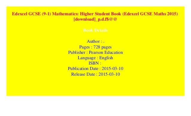 Edexcel Gcse 9 1 Mathematics Higher Student Book Edexcel Gcse Ma