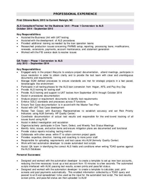 qa resume