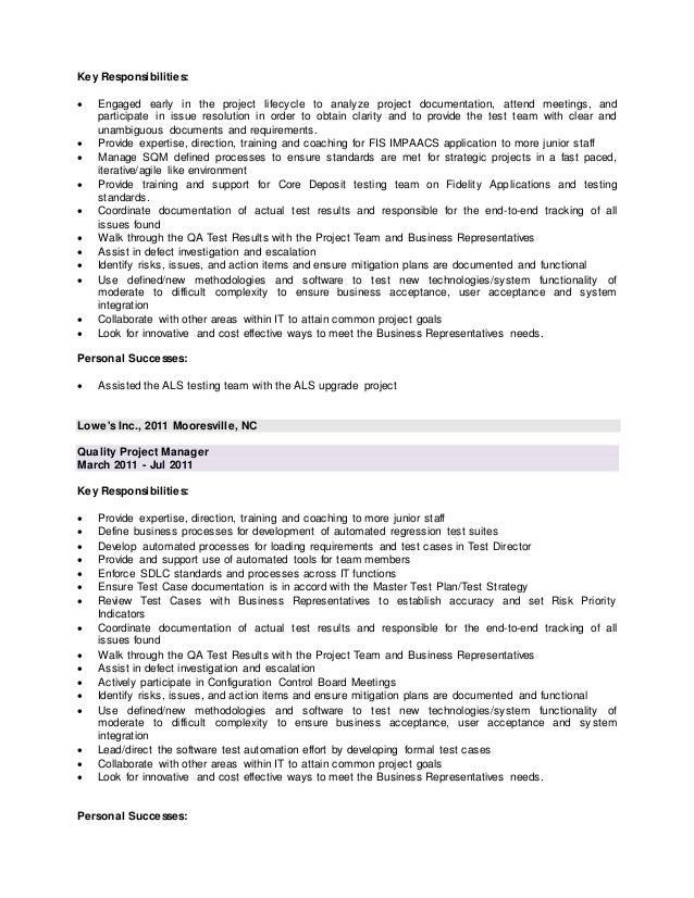 qa resume