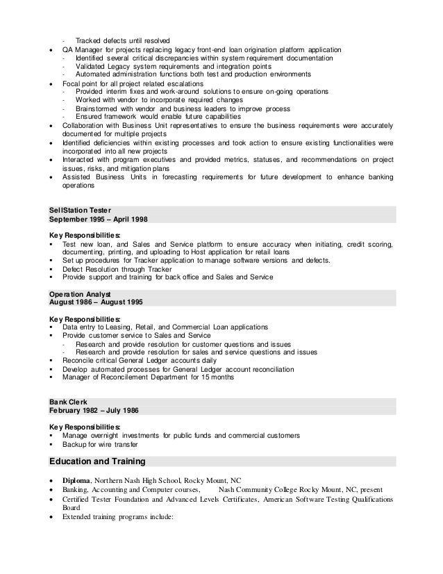 software qa manager resumes