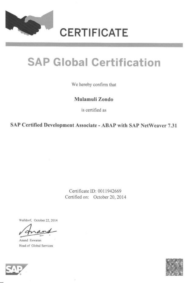 Sap abap certification