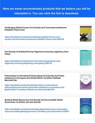 Civil Society And Global Finance Routledge Warwick Studies In ...