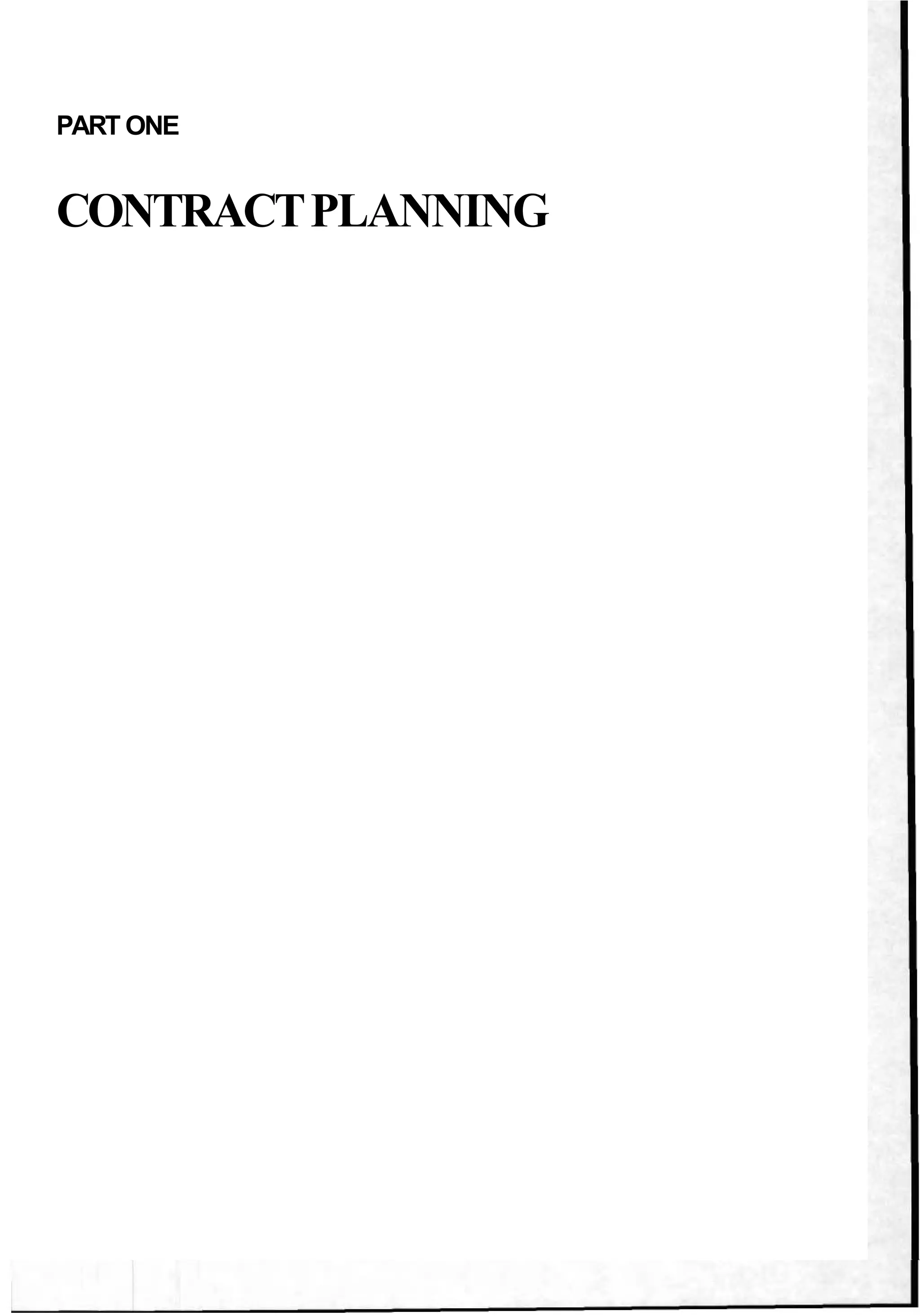 PART ONE
CONTRACTPLANNING
 