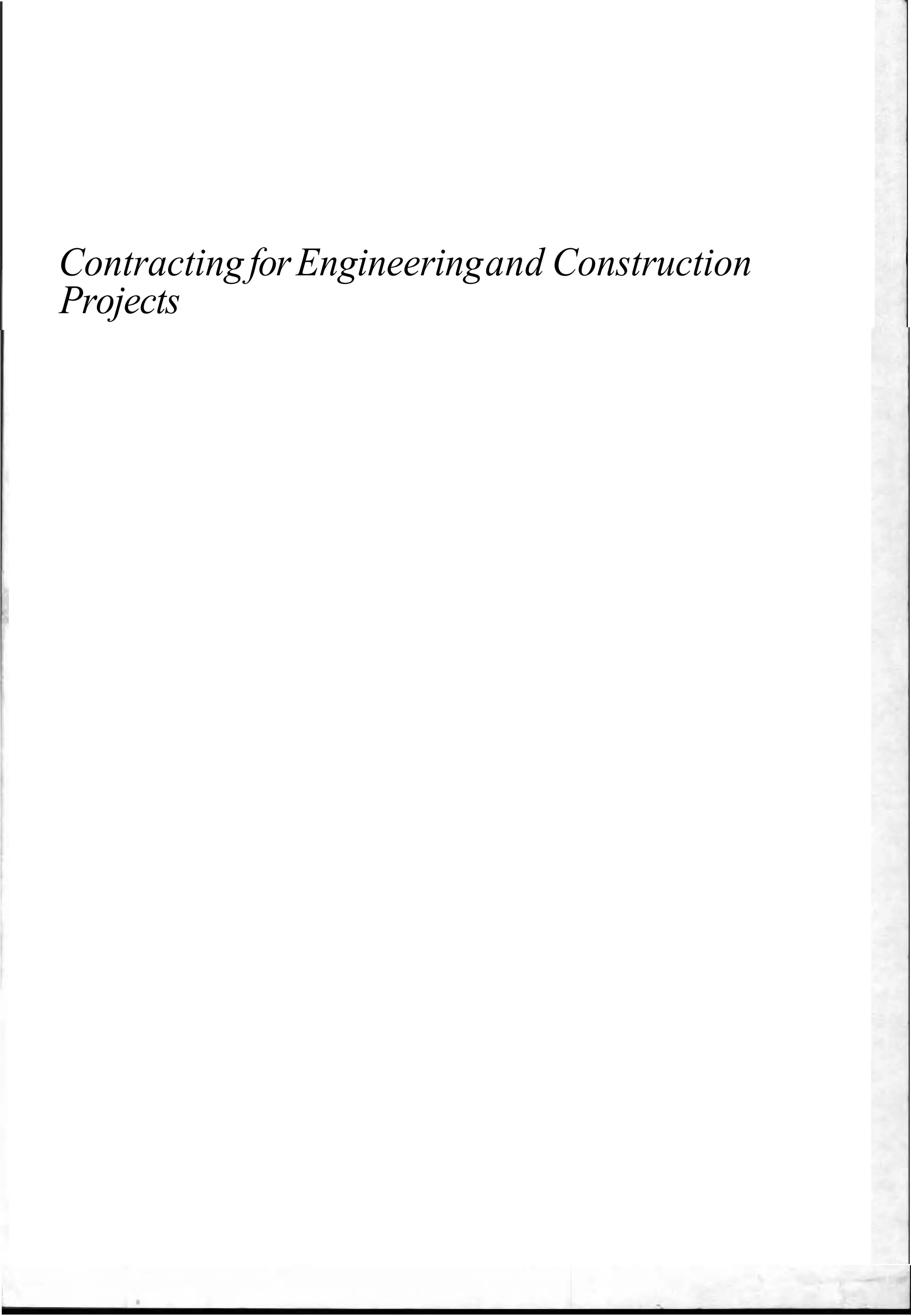 ContractingforEngineeringand Construction
Projects
Nature release
 