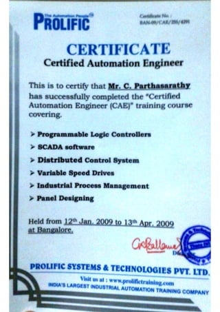 CAE Certificate