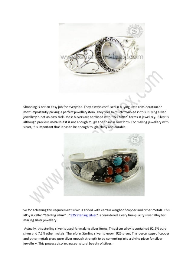 “925 sterling silver” an important alloy for silver jewellery