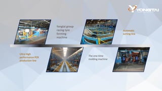 Yongtai group
racing tyre
forming
machine
Ultra High
performance PCR
production line
The one-time
molding machine
Automatic
sorting line
 