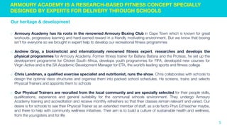 FUNDAMENTALS CREATES A HEALTH CONSCIOUS PLATFORM FOR LIFELONG
PARTICIPATION IN EXERCISE AND SPORT
Children’s lives are increasingly
sedentary
Children should spend at least sixty minutes
a day in vigorous physical activity. Yet on
average they are spending less than twenty;
and are spending three hours a day in front
of screens; and don’t always eat so healthily,
with two thirds of adolescents eating fast
foods at least three times a week
These rising risk factors give cause for
concern - It is reported that South African
children are at medium to high risk of
developing chronic lifestyle diseases
5Sources: Vitality Schools Programme. South African Medical Research Council, WHO, The Lancet, South Africa’s 2014 Report Card on Physical Activity for
Children and Youth, The Economist article Jan 30th 2016, ‘Africa’s gym craze – beerbelly busters’
FUNdamentals - for life
FUNdamentals for learners helps begin
the journey to healthy living
Our brand of recreational physical activity
gives children the opportunity to learn and
show their skills, gain greater confidence and
self-awareness and enables them to enjoy
sport and safely conduct everyday physical
tasks
The bonus is that exercise sparks the brain
and has been shown to be a vital factor in
improving emotional intelligence, intellectual
ability and literacy scores
Check out the insightful video from TEDx “Want Smarter, Healthier Kids? Try Physical Education?”
https://www.youtube.com/watch?v=V81cO8xyMaI
 