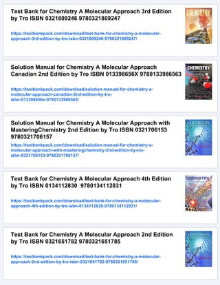 Tro Solution Solution Manual for Principles of Chemistry A Molecular Approach 3rd ...