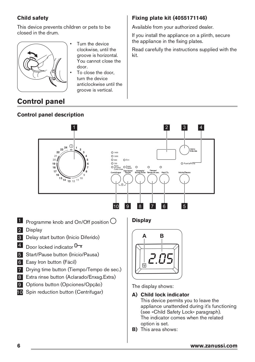 Lavadora Zanussi ZWT71401WA