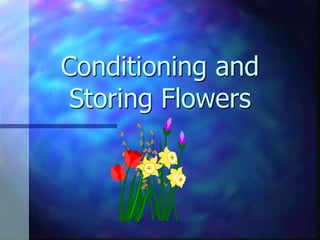 Conditioning and
Storing Flowers
 