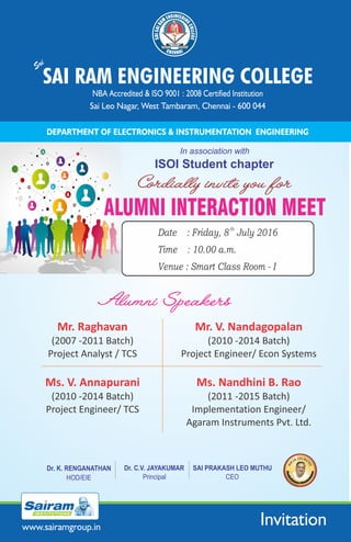 alumni interaciton nvitation - 08-07-16