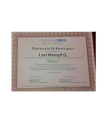 Certificate of Proficiency