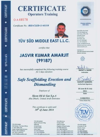 Jasvir certificates