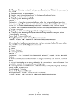 Cultural Diversity in Health and Illness 9th Edition Spector Test Bank ...