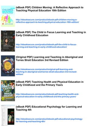 (eBook PDF) Teaching Physical Education for Learning 8th Edition | PDF