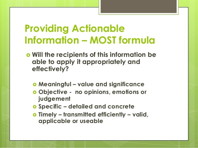 actionable information how to apply