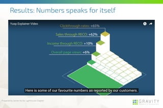 Results: Numbers speaks for itself
Prepared by James Ho for Lighthouse Chapter
 