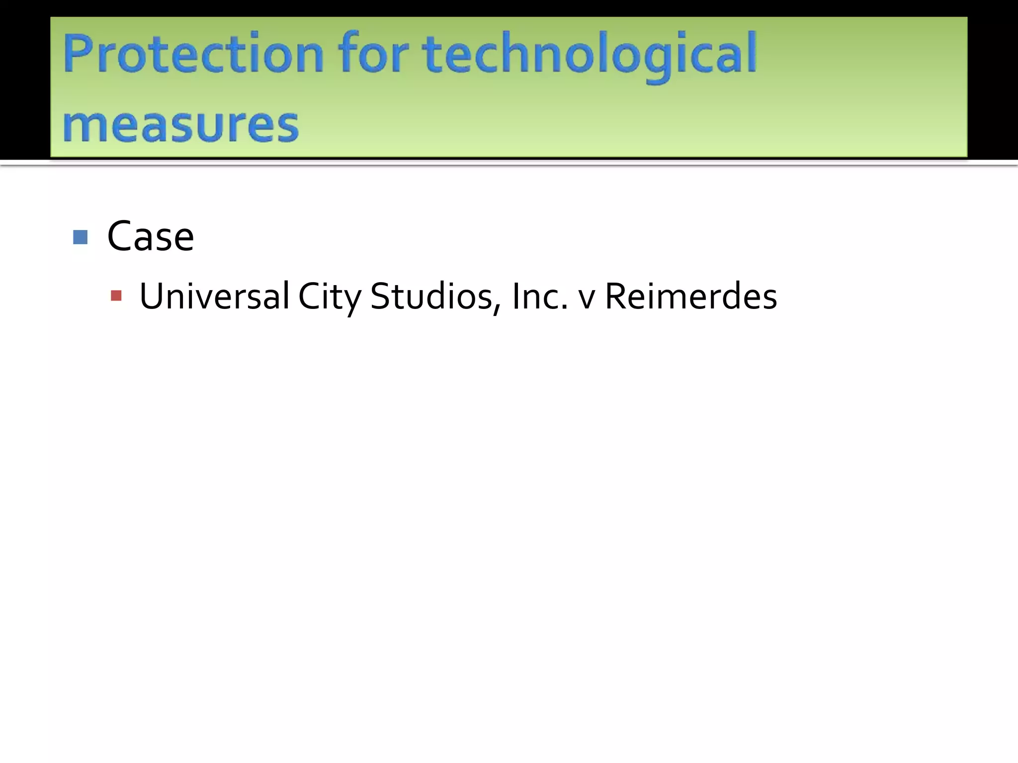  Case
 Universal City Studios, Inc. v Reimerdes
 