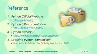 An Introduction to Python Programming | PDF