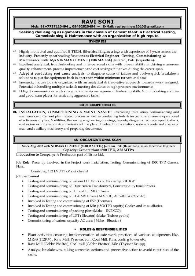 Roles And Responsibilities Of Electrical Engineer In Cement Plant