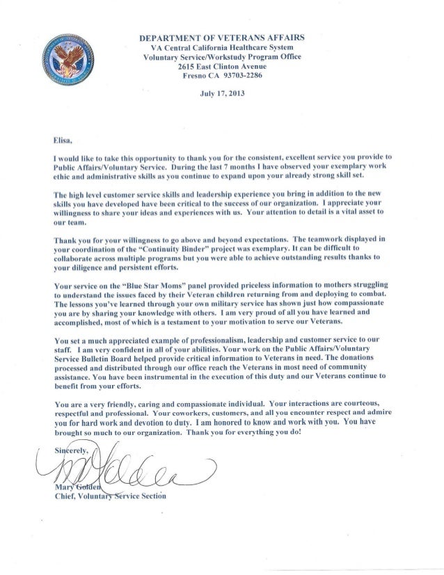 voluntary service thank you letter recommendation letter thank you letter