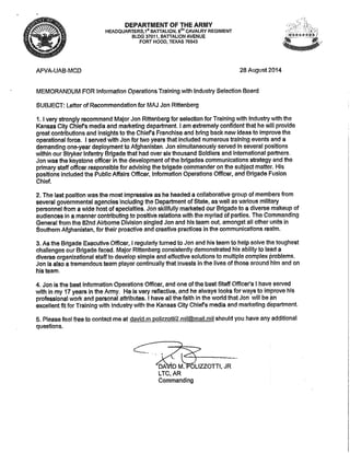 LTC Polizzotti Jr Letter of Recommendation