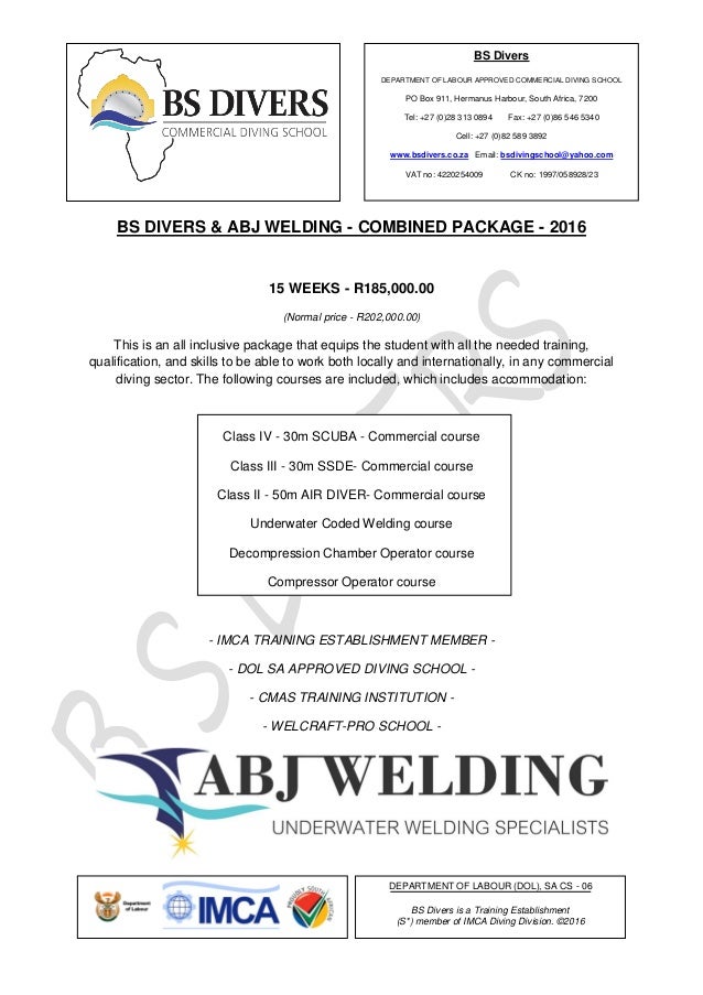 pics Underwater Welding Training In South Africa bsd abj combined package 2016