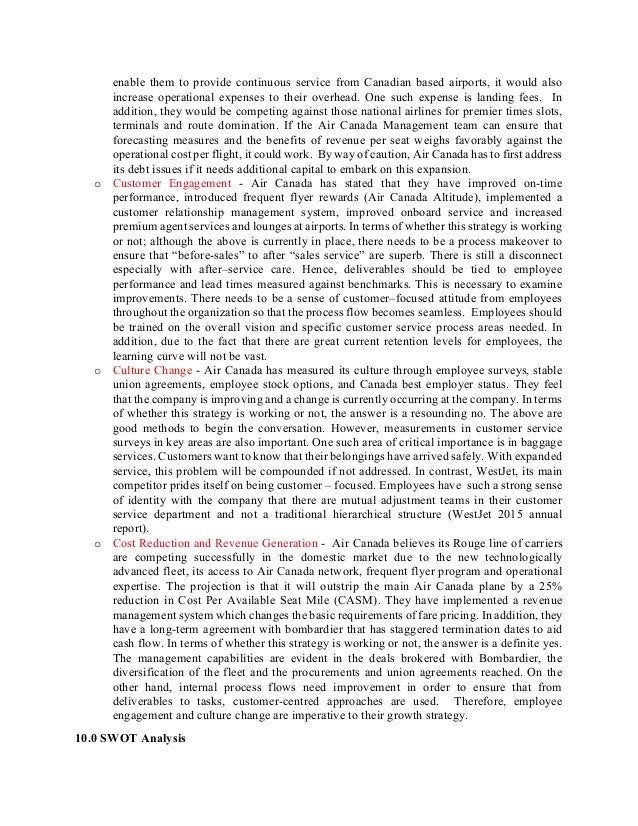 Air Transport Canada Swot Analysis Air Transport Canada Swot Analysis
