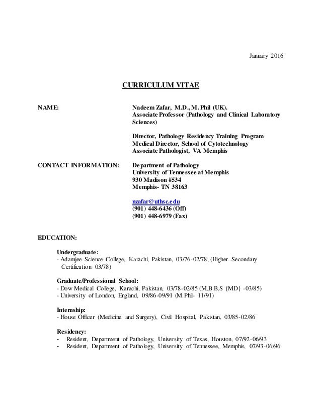 pathologist cv