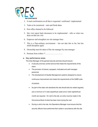 Operations Manager Responsibilities