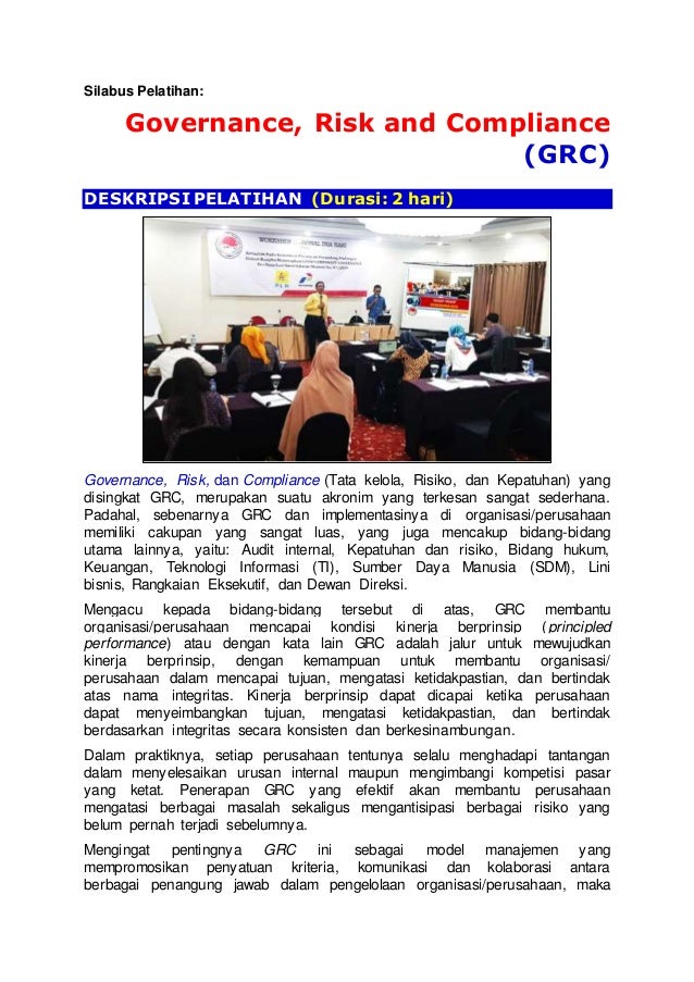 (2022) Silabus Pelatihan &quot;Governance, Risk and Compliance