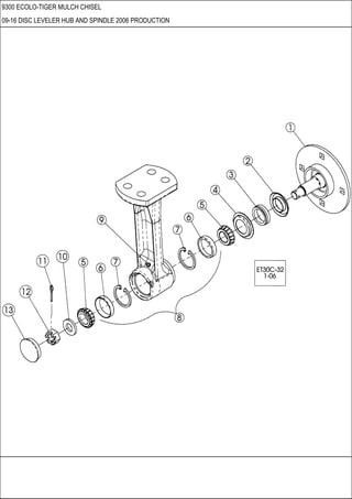 9300 ECOLO-TIGER MULCH CHISEL
09-16 DISC LEVELER HUB AND SPINDLE 2006 PRODUCTION
 