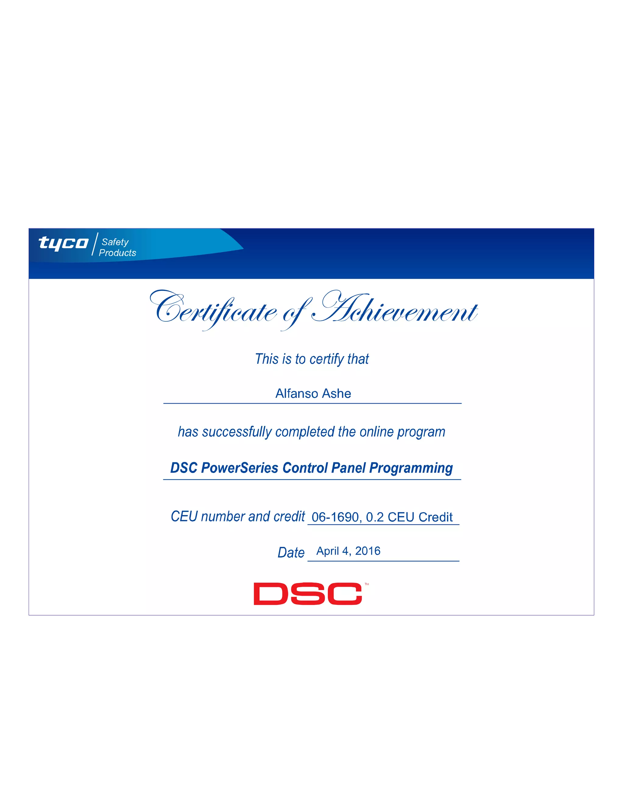 DSC Certificate PDF