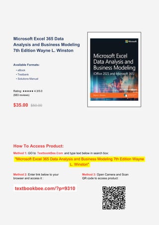 Comprehensive Guide to Microsoft Excel 365 Data Analysis and Business ...