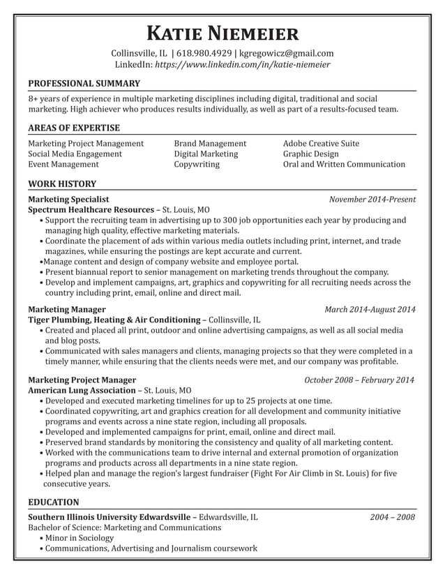 Katie Niemeier Resume PDF - Katie Niemeier Resume 1 638 
