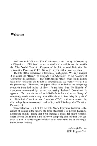 History of Computing in Education IFIP International Federation for ...