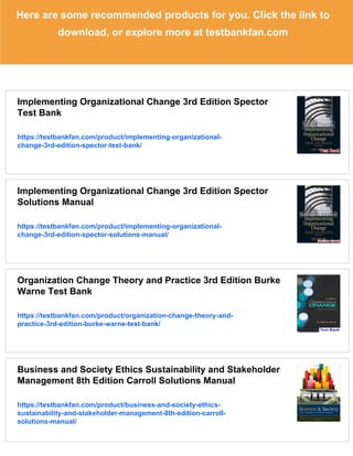 Implementing Organizational Change Theory Into Practice 3rd Edition ...