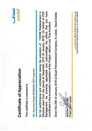 H. Gupta, NDT-Inspector