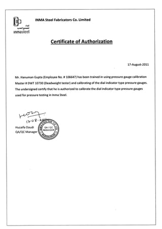 H. Gupta, NDT-Inspector