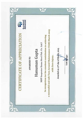 H. Gupta, NDT-Inspector