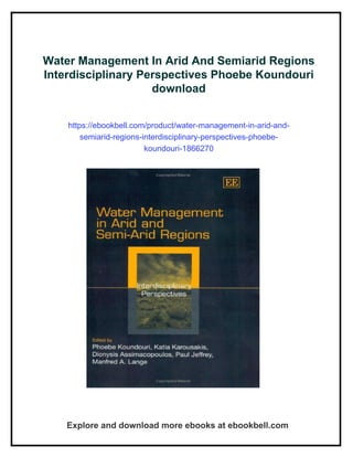 Curated visual reference: Visual Reference: Water Management In Arid And Semiarid Regions Interdisciplinary
