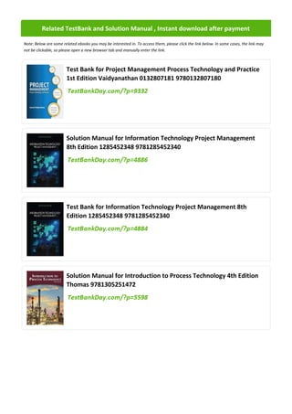 Comprehensive Solution Manual for Project Management Process Technology ...