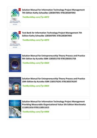Comprehensive Solution Manual for Project Management Process Technology ...