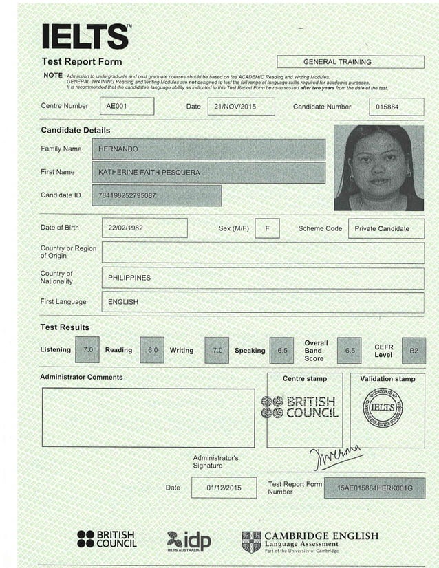 Ielts result pdf