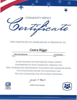 IRS Certificate