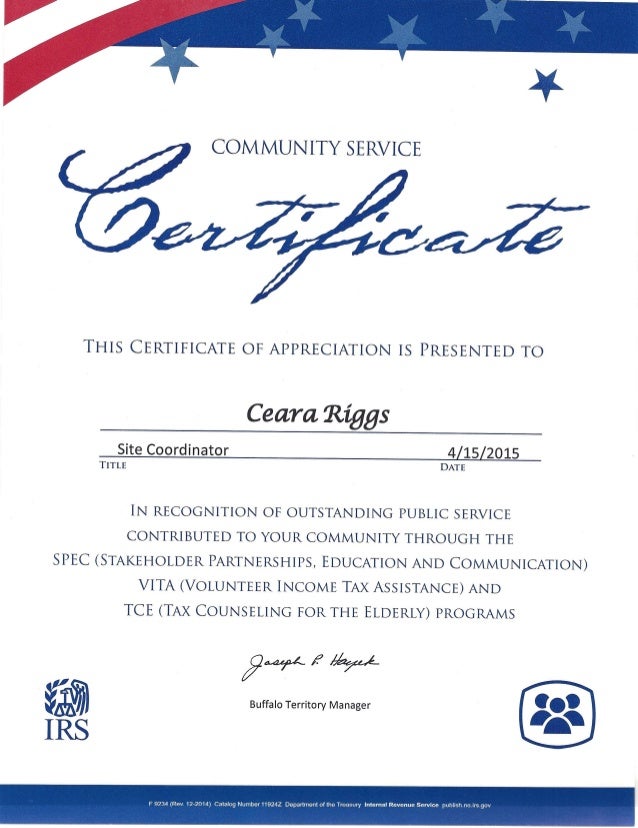IRS Certificate