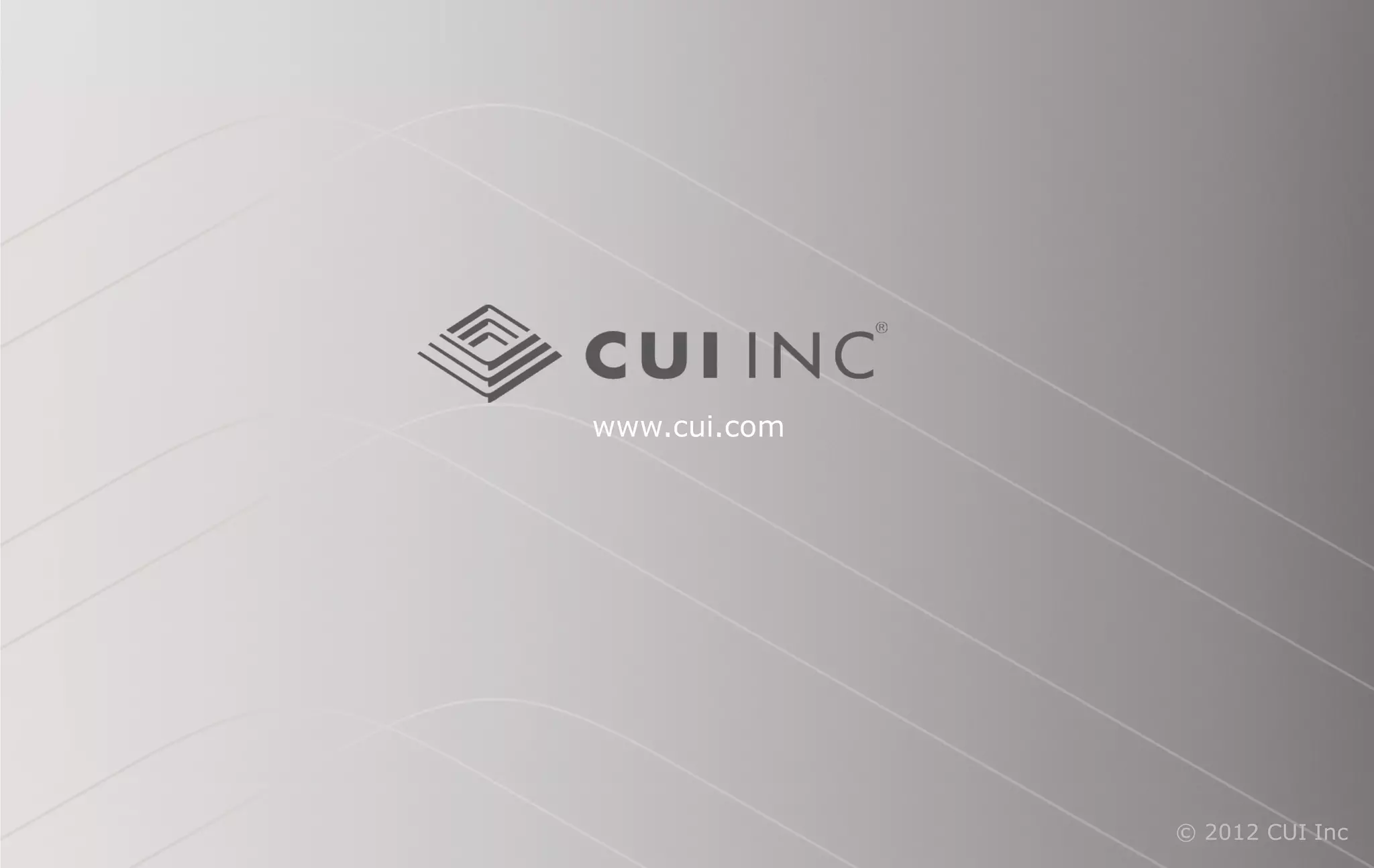 © 2012 CUI Inc
www.cui.com
 